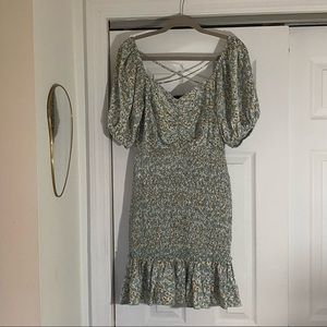 Lucy Paris Smocked Floral Mini Dres